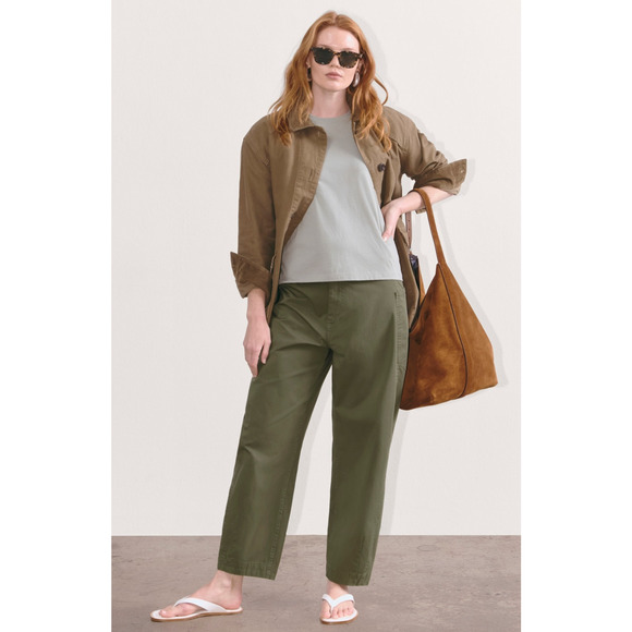 Everlane The Fatigue Barrel Pant in Kalamata Olive Green 14 - Picture 1 of 6